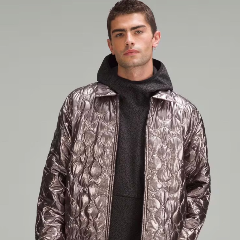 lululemon lab Metallic Quilted Bomber Jacket - Lunar Rock - Men's  Size Large